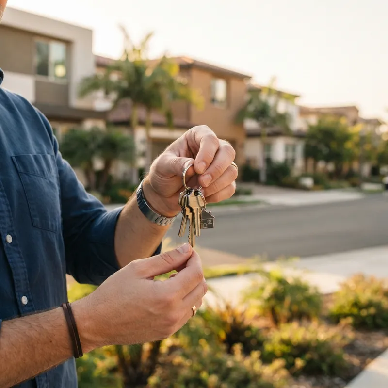 Person holding keys to a new home