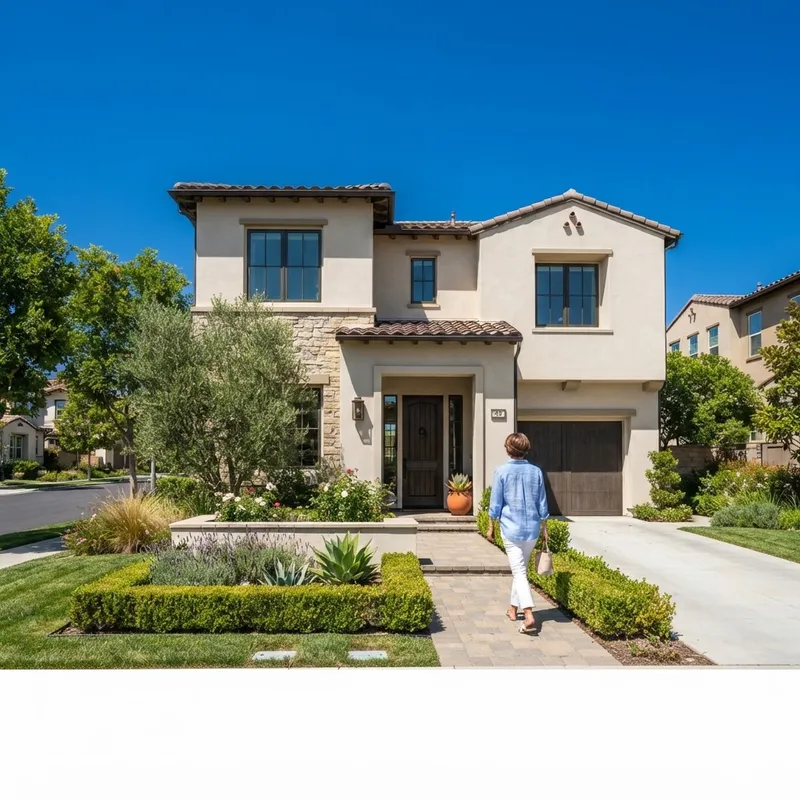 A modern new construction townhome in a sunny suburb