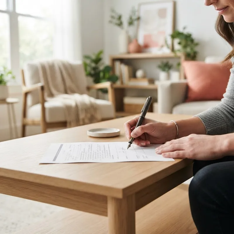 Close up of hands signing a legal document