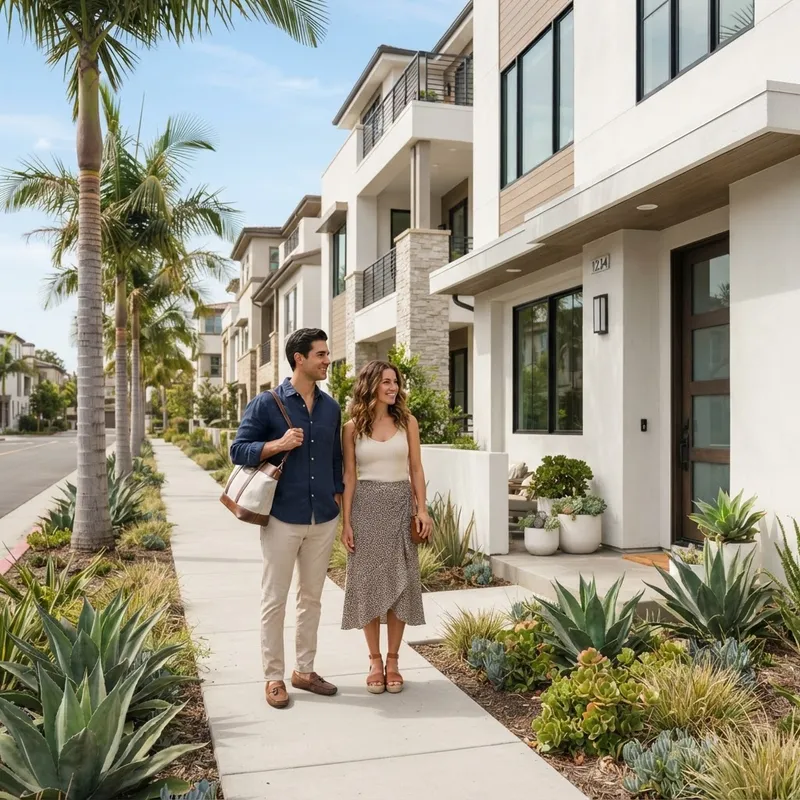 A couple preparing to tour a new construction home