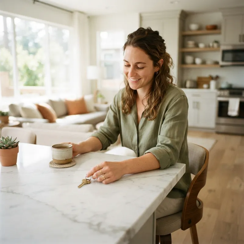 Person holding a new home key