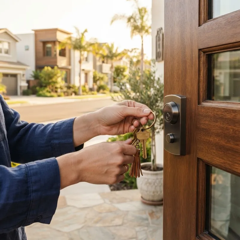 Person holding keys to a new home