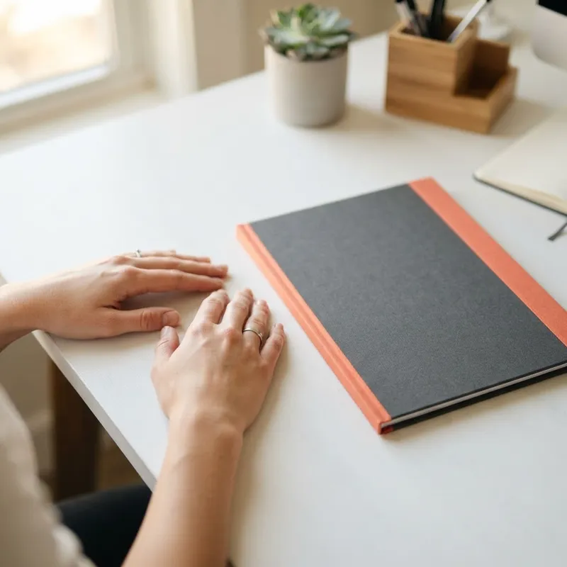 Professional folder and organized workspace