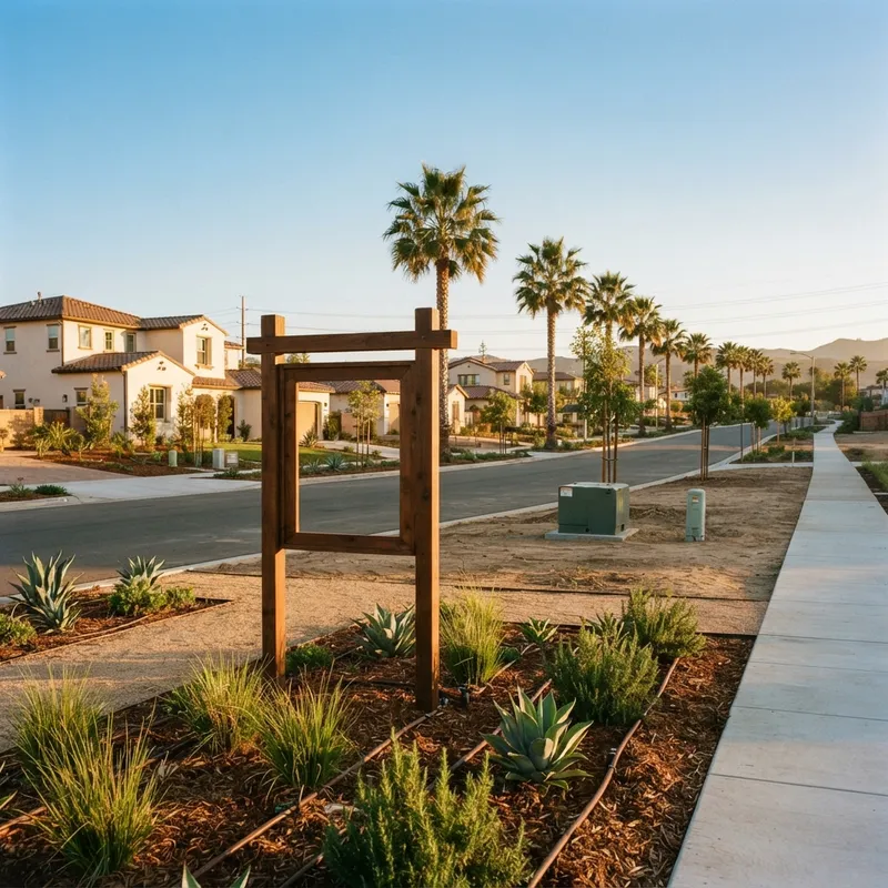 A vacant lot prepared for new residential construction