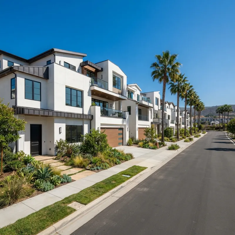 Sun drenched modern townhome community in Southern California