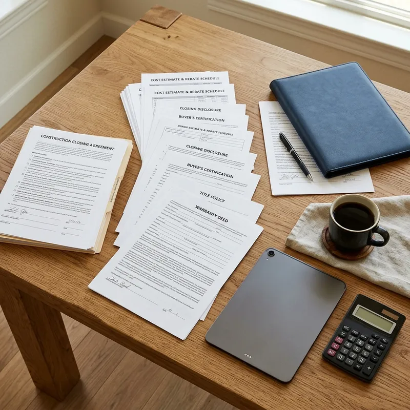 Closing cost documents and financial planning materials