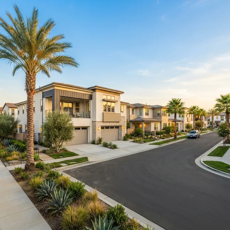 Modern suburban new construction neighborhood