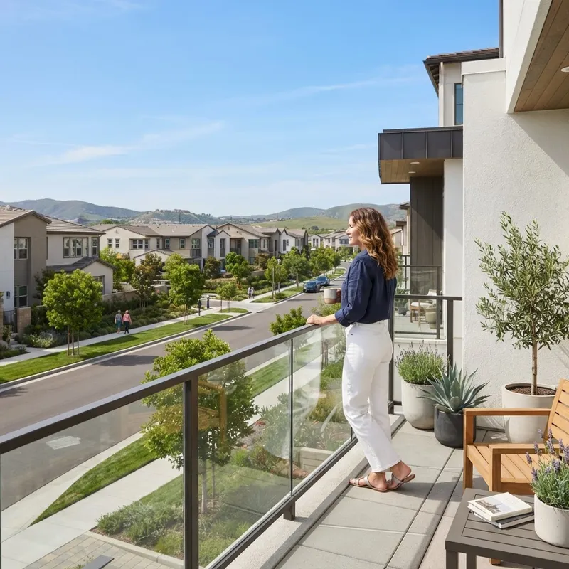 A person looking at a new home community