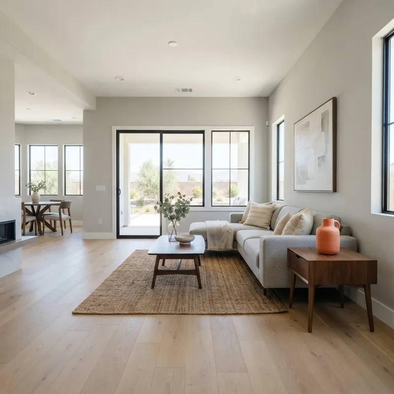 Bright modern living room interior in a new home