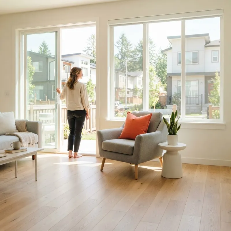 Bright modern living room with soft natural lighting